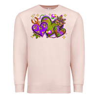 Pale Pink Mardi Gras hearts Premium Sweatshirt - NancyCooperArtShop
