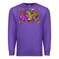 Purple Mardi Gras hearts Premium Sweatshirt - NancyCooperArtShop