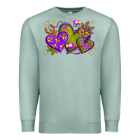 Seafoam Mardi Gras hearts Premium Sweatshirt - NancyCooperArtShop
