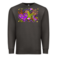 Smoke Mardi Gras hearts Premium Sweatshirt - NancyCooperArtShop