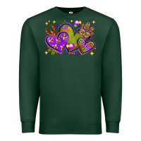 Sports Green Mardi Gras hearts Premium Sweatshirt - NancyCooperArtShop