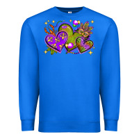 True Royal Mardi Gras hearts Premium Sweatshirt - NancyCooperArtShop