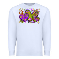White Mardi Gras hearts Premium Sweatshirt - NancyCooperArtShop