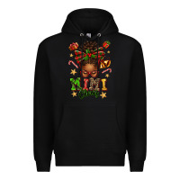 Black mimi claus afro messy bun Premium Hoodie - texasbilliewilder
