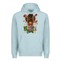 Blue Mist mimi claus afro messy bun Premium Hoodie - texasbilliewilder