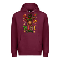 Burgundy mimi claus afro messy bun Premium Hoodie - texasbilliewilder