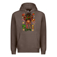 Coffee mimi claus afro messy bun Premium Hoodie - texasbilliewilder
