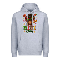Heather Grey mimi claus afro messy bun Premium Hoodie - texasbilliewilder