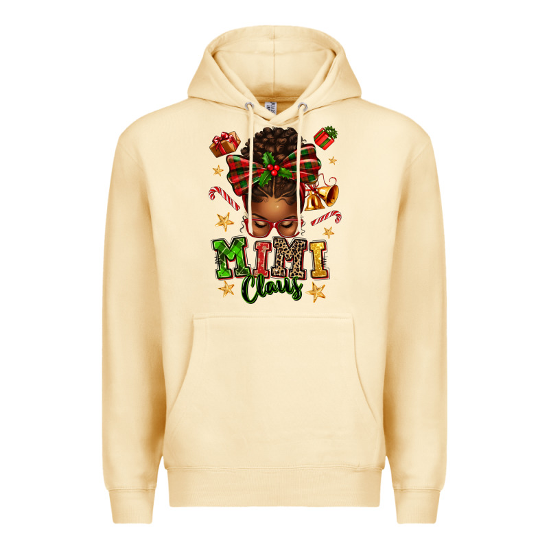 Mimi Claus Afro Messy Bun Premium Hoodie by texasbilliewilder | Teevron