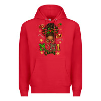 Red mimi claus afro messy bun Premium Hoodie - texasbilliewilder