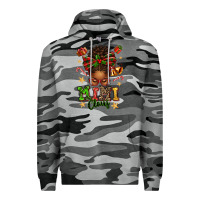 Slate Camo mimi claus afro messy bun Premium Hoodie - texasbilliewilder