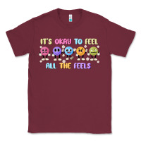 Burgundy it's okay to feel all the feels Classic Tee - MaliasSmallBusiness