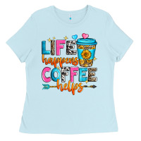 Baby Blue life happens coffee helps Ladies Tee - Zillion Design Studio