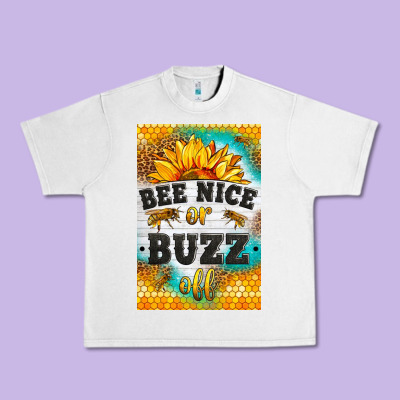 Bee Nice Or Buzz Off Urban Heavy Tee Designed By Lillyallendesigns