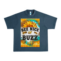 Midnight Navy bee nice or buzz off Urban Heavy Tee - LillyAllenDesigns