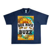Navy bee nice or buzz off Urban Heavy Tee - LillyAllenDesigns