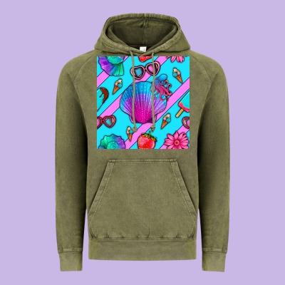 Sea Shell Vintage Hoodie Designed By Bundleandbundleshop