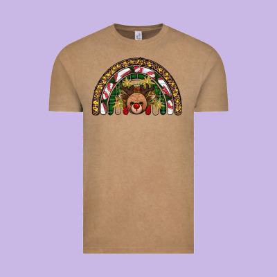 Reindeer Rainbow Christmas Vintage Tee Designed By Adodesignshop