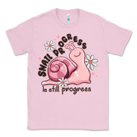 Bubblegum Pink snail progress is stil progress Classic Tee - MaliasSmallBusiness