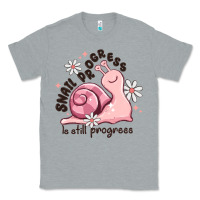 Heather Grey snail progress is stil progress Classic Tee - MaliasSmallBusiness
