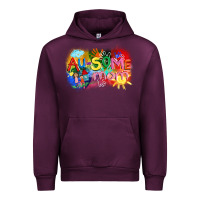 Mauve Wine Au-some mom Autism Urban Hoodie - FaDigitalArtStudio