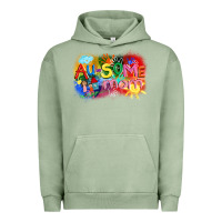 Pigment Oil Green Au-some mom Autism Urban Hoodie - FaDigitalArtStudio