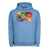 Pigment Pebble Blue Au-some mom Autism Urban Hoodie - FaDigitalArtStudio