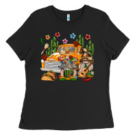 Black Mexican Gnome Truck Ladies Tee - texasbilliewilder
