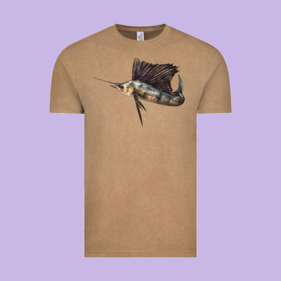Atlantic Sailfish Illustrations Vintage Tee Designed By Lillyallendesigns