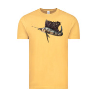 Vintage Mustard Atlantic Sailfish Illustrations Vintage Tee - LillyAllenDesigns