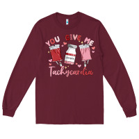 Burgundy you give me tachycardia Long Sleeve Tee - MaliasSmallBusiness