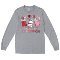 Heather Grey you give me tachycardia Long Sleeve Tee - MaliasSmallBusiness