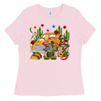 Bubblegum Pink Mexican Gnome Truck Ladies Tee - texasbilliewilder