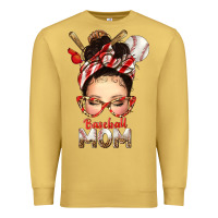 Antique Gold Baseball Mom Messy Bun Premium Sweatshirt - texasbilliewilder