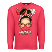 Cardinal Baseball Mom Messy Bun Premium Sweatshirt - texasbilliewilder