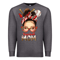 Charcoal Heather Baseball Mom Messy Bun Premium Sweatshirt - texasbilliewilder