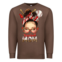 Chestnut Baseball Mom Messy Bun Premium Sweatshirt - texasbilliewilder