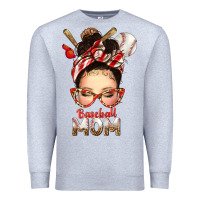 Heather Grey Baseball Mom Messy Bun Premium Sweatshirt - texasbilliewilder