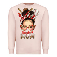 Pale Pink Baseball Mom Messy Bun Premium Sweatshirt - texasbilliewilder