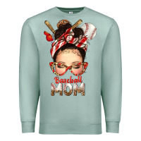 Seafoam Baseball Mom Messy Bun Premium Sweatshirt - texasbilliewilder