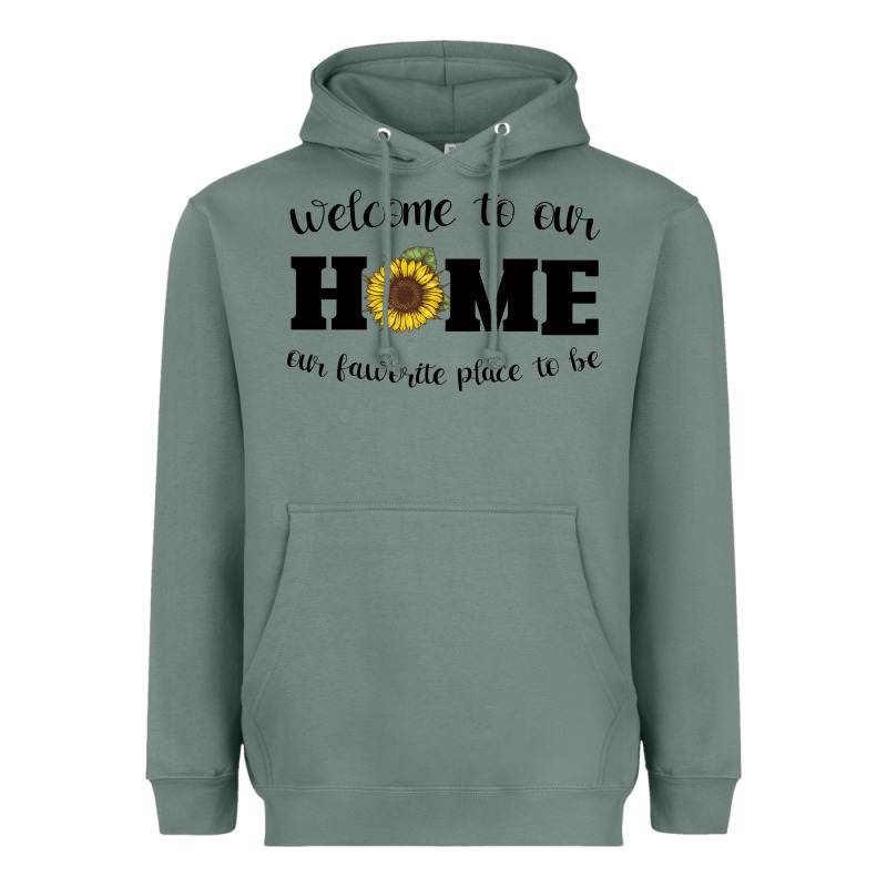 Welcome To Our Home Sunflower Heavyweight Hoodie by Bettercallsaul | Teevron