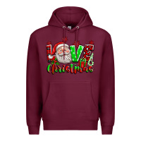 Burgundy love christmas santa Premium Hoodie - texasbilliewilder