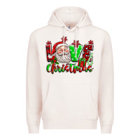 Pale Pink love christmas santa Premium Hoodie - texasbilliewilder