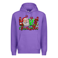 Purple love christmas santa Premium Hoodie - texasbilliewilder