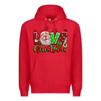 Red love christmas santa Premium Hoodie - texasbilliewilder