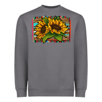 Storm Sunflower With Serape Background Heavyweight Sweatshirt - Jasminsmagicworld
