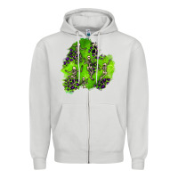 Dove Grey halloween patch 3 Zipper Hoodie - BundleAndBundleShop