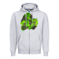 Heather Grey halloween patch 3 Zipper Hoodie - BundleAndBundleShop