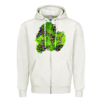 Oatmeal Heather halloween patch 3 Zipper Hoodie - BundleAndBundleShop