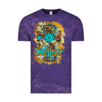 Cloud Purple western cross blessed lily butterfly Vintage Tee - BarkalooDesign